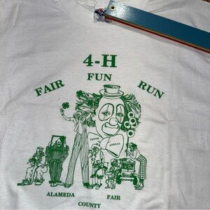 Vintage Circus County Fair Shirt XL White Drought Aid Clown Graphic Charity 80s